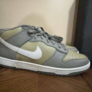 FJ4194-001 Nike Dunk Mid Dark Stucco Gray and Tan Athletic Shoes Size 12.5
